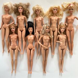 Nude Barbie doll lot (9 dolls with haircuts)
